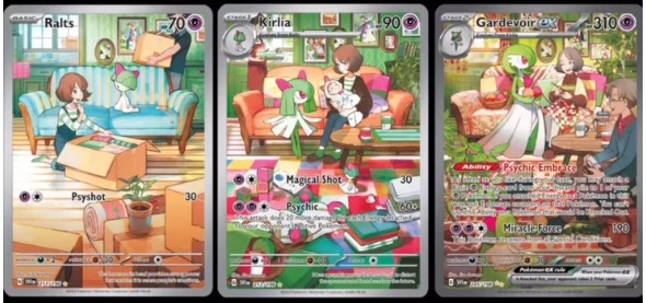 Story page with a connected Pokémon and trainer sequence