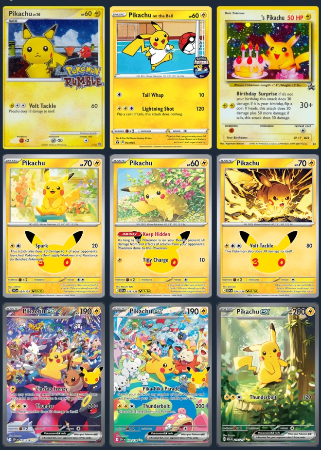 Single-Pokémon Pikachu page