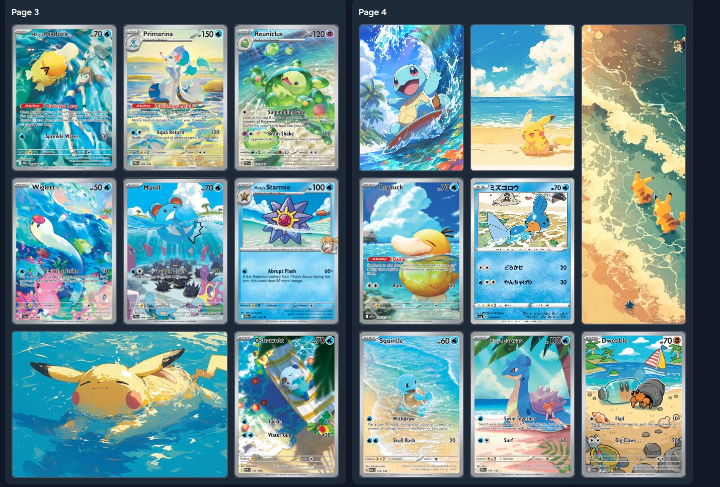 Beach-and-underwater themed page